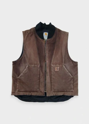 Carhartt USA vintage padded vest V02 DKB - size L dark brown v5741, merk: Carhartt, staat: Goed, maat: L, € 88,00, € 93,10 inclusief Kopersbescherming Pro