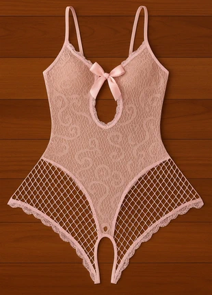 Body rose en dentelle ajourée – doux, féminin et élégant, brand: velina, condition: New with tags, €10.90, €12.15 includes Buyer Protection