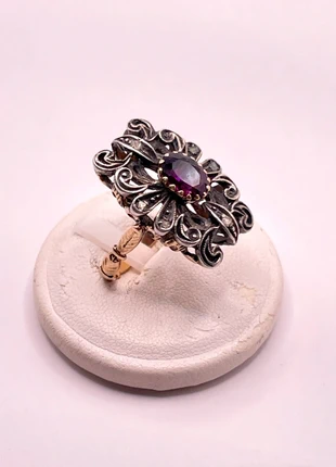 Anello antico in oro e argento con diamanti,rubino., marque: ORO, état: Très bon état, taille: 16,5 mm, 575,00 €, 586,50 € Protection acheteurs incluse