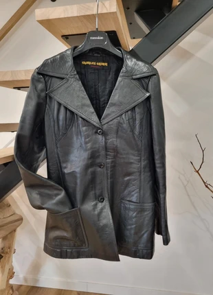 Veste en cuir véritable noire T36 vintage, marca: Vintage Dressing, estado: Muito bom, tamanho: S / 36 / 8, €29.00, €31.15 inclui Proteção do Comprador