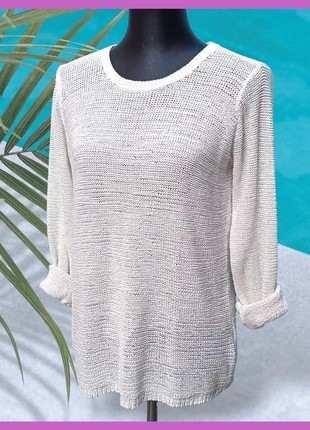 Jersey blanco calado crochet boheme boho pull pullover pulóver, marque: Esmara, état: Très bon état, taille: M / 38 / 10, 12,50 €, 13,83 € Protection acheteurs incluse