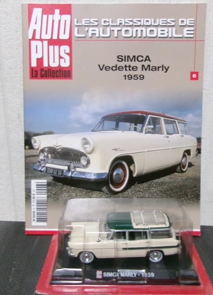 Hachette, Auto Plus, Classiques de L'automobile, 1/43, N°6 Simca Vedette Marly 1959 de 2010, marca: Hachette, estado: Muito bom, tamanho: Prematuro, até 44 cm, €9.00, €10.15 inclui Proteção do Comprador Pro