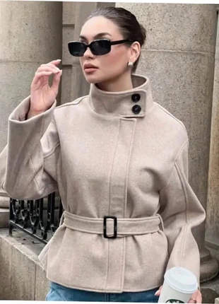 Manteau Hiver Tweed Élégant à Col Montant avec Ceinture, Taille S femme, marca: Aesthetic, estado: Muy bueno, tamaño: S / 36 / 8, 59,99 €, 63,69 € Protección al comprador incluida