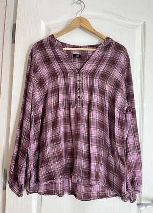 F&F pink checked blouse size 22 relaxed fit soft cotton feel, brand: F&F, condition: Very good, size: XL / UK 20-22, £2.99, £3.84 includes Buyer Protection