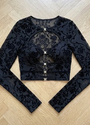 Haut noir dentelle découpes soirée – taille M, condizioni: Ottime, taglia: M / IT 42 / EU 38, €34.99, €37.44 include la Protezione acquisti