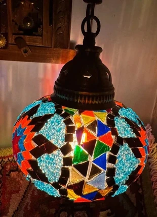 Plafonnier oriental mosaïque en verre coloré, condition: Very good, €52.00, €55.30 includes Buyer Protection