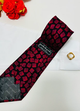 Cravate vintage Paolo da Ponte vintage d’Italy 80s noir bordeaux 9 cm, brand: PAOLO DA PONTE, condition: Very good, €28.00, €30.10 includes Buyer Protection Pro