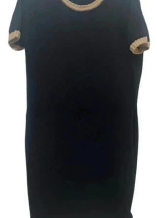 Vestido negro con ribete crema manga corta M, excelente calidad Talla 46, marque: Local, état: Très bon état, taille: M / 38 / 10, 3,00 €, 3,85 € Protection acheteurs incluse