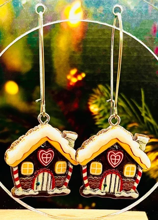 Boucles d’oreilles Noël Maisons pains d’épices, zustand: Sehr gut, 7,00 €, 8,05 € inklusive Vinted-Käuferschutz