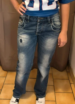 Justing jean slim homme W 30 FR 40 bleu clair/bleu foncé délavé troué vintage, marke: Justing, zustand: Sehr gut, größe: W31 | DE 46, 15,00 €, 16,45 € inklusive Vinted-Käuferschutz