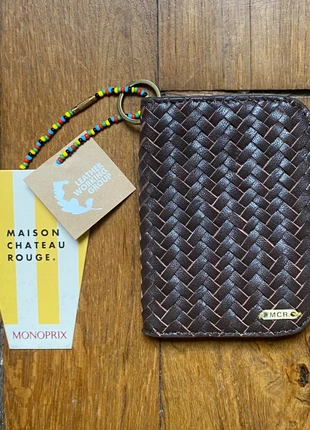 Monoprix MCR Maison château rouge porte monnaie cuir tressé 14 x 9,5 cm, marque: Monoprix, état: Neuf avec étiquette, 35,00 €, 37,45 € Protection acheteurs (Pro) incluse