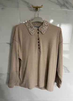 Pull col dentelle coton 42-44, brand: Together, condition: Very good, size: XXL / 44 / 16, €12.00, €13.30 includes Buyer Protection