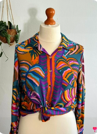 Chemisier Vintage Haute Hippie Style coloré Bouton couleur or Taille S, marca: Haute Hippie, estado: Bom, tamanho: S / 36 / 8, €14.90, €16.35 inclui Proteção do Comprador Pro