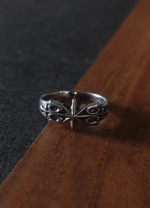 Bague Étoile Gothique Ajustable Y2K Vintage Goth Grunge Homme Men Jewelry Streetwear, marque: CHROME, état: Très bon état, taille: Ajustable, 7,50 €, 8,58 € Protection acheteurs incluse