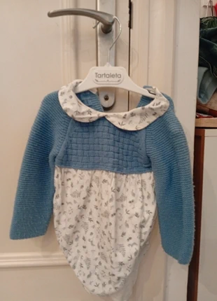 Pelele bebe azul, marca: Baby Fashion, estado: Muito bom, tamanho: 9-12 meses / 74 cm, €9.00, €10.15 inclui Proteção do Comprador