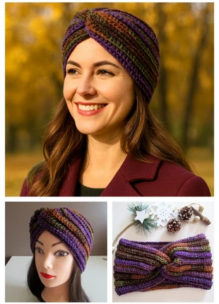 Bandeau, headband, cache-oreilles violet chocolat kaki, marke: Fait Main, zustand: Sehr gut, größe: Einheitsgröße, 6,00 €, 7,00 € inklusive Vinted-Käuferschutz