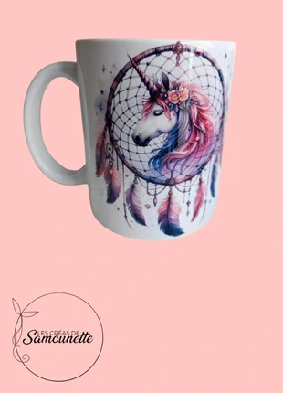 Idée cadeau _ tasse mug licorne attrape rêves, marque: les créas de Samounette, état: Très bon état, 10,00 €, 11,20 € Protection acheteurs (Pro) incluse
