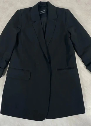 Veste blazer longue noire Taille XS Pull & Bear femme – coupe oversize chic & minimaliste Code 145, brand: Pull & Bear, condition: Very good, size: XS / 34 / 6, €22.00, €23.80 includes Buyer Protection Pro