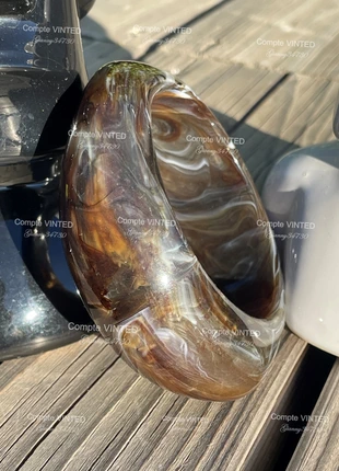 Jonc en résine design rond irrégulier marron crémé Tendance 2025 2026 Femme, brand: Tendance, condition: New without tags, €10.00, €11.20 includes Buyer Protection