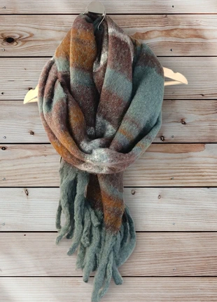 Écharpe Oversize Douce – Gris & Marron, marque: Girasól, état: Très bon état, 13,99 €, 15,39 € Protection acheteurs incluse