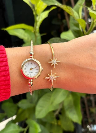 Jonc en acier inoxydable couleur doré et réglable ouvert, merk: Merci, staat: Heel goed, € 14,50, € 15,93 inclusief Kopersbescherming Pro