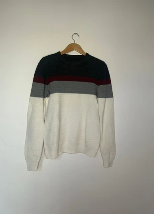 Pull Tricoté C&ATaille L 🖤 Color Block - Bordeaux, Gris, Écru, marque: C&A, état: Très bon état, taille: L, 10,00 €, 11,20 € Protection acheteurs incluse