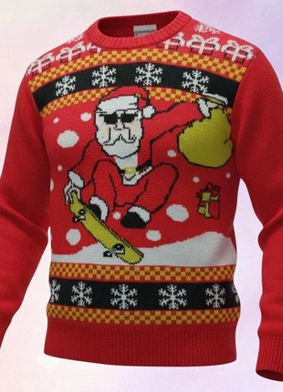 Pull de Noël motif Père Noël Holiday Sweater | Taille XS | Rouge multicolore, brand: Noël, condition: Good, size: XS, €10.00, €11.20 includes Buyer Protection