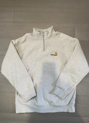Sweat 1/4 Zip Gris Carhartt Homme Vintage Streetwear Casual Gothique Rétro y2k - Taille S, marca: Carhartt, estado: Muito bom, tamanho: S, €49.99, €53.19 inclui Proteção do Comprador