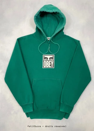 Pull Obey Vert coupe Large Hoodie Oversize Sweatshirt - Taille S #1535, brand: Obey, condition: Good, size: S, €39.00, €41.65 includes Buyer Protection Pro