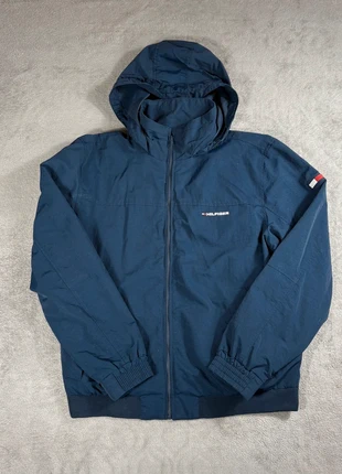 Veste aviateur coupe vent à capuche rétractable bleue marine Tommy Hilfiger homme taille L, marca: Tommy Hilfiger, estado: Muy bueno, tamaño: L, 32,00 €, 34,30 € Protección al comprador incluida