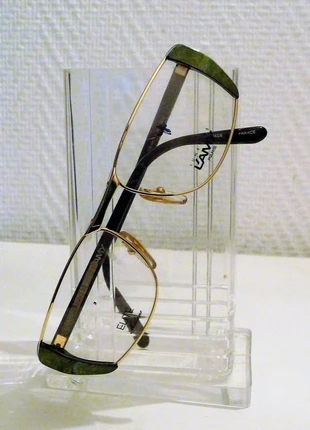 Monture de Lunettes Vintage Rectangulaire Doré et Vert/Noir- Neuf- L'amy, marque: Lamy, état: Neuf sans étiquette, 25,00 €, 26,95 € Protection acheteurs incluse