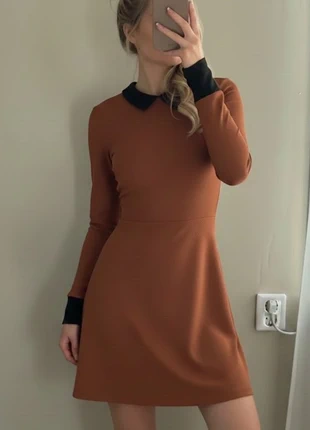 Robe chocolat col contrasté noire, marque: Atelier Vey London, état: Neuf sans étiquette, taille: M / 38 / 10, 29,00 €, 31,15 € Protection acheteurs incluse