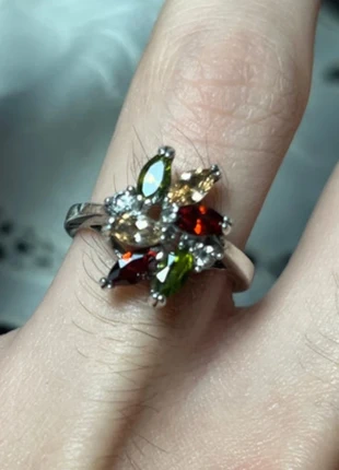 anello argento con pietre, merk: Argento, staat: Heel goed, maat: 51.8 mm / 16.5 mm Ø, € 17,00, € 18,55 inclusief Kopersbescherming