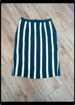 Jupe vintage rayée Capucine bleu marine & beige, effet plissé, marca: Capucine, estado: Muito bom, tamanho: XL / 42 / 14, €3.00, €3.85 inclui Proteção do Comprador