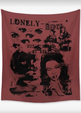 Wandteppich grunge goth y2k aesthetic red girly L: 71cm H: 91cm, marke: Romwe, zustand: Gut, 8,00 €, 9,10 € inklusive Vinted-Käuferschutz