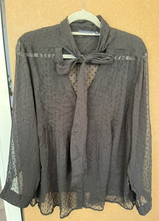 Chemise noire plumetis transparente Kiabi grande taille T50, brand: Kiabi, condition: New without tags, size: 5XL / 50 / 22, €3.99, €4.89 includes Buyer Protection