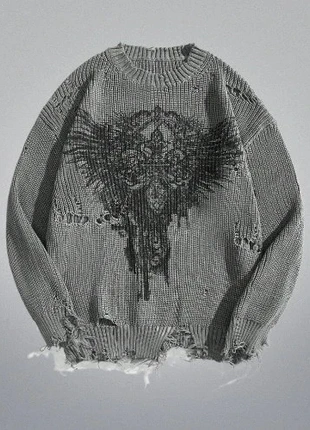 Pull sweat avec dessin style gotique, marque: Aesthetic, état: Neuf sans étiquette, taille: S, 35,00 €, 37,45 € Protection acheteurs incluse