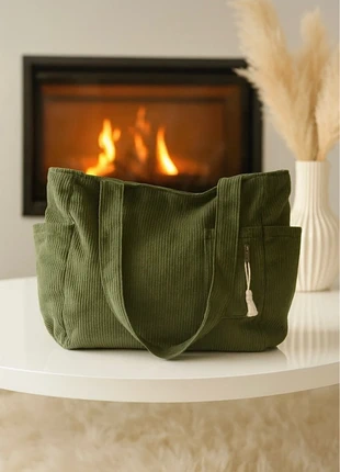 Sac à main côtelé vert kaki - Neuf, brand: Boutique indépendante, condizioni: Nuovo senza cartellino, €19.90, €21.60 include la Protezione acquisti