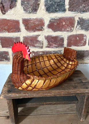 Panier en rotin en forme de coq – décoration champêtre, marque: Vintage Chic, état: Très bon état, 6,00 €, 7,00 € Protection acheteurs incluse