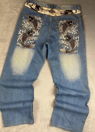 pantalon japonaise Karakuri Tamashi carp Denim Y2K Streetwear Archive Souvenir Pièce Années 2000, marque: Tamashii, état: Très bon état, taille: M, 149,99 €, 158,19 € Protection acheteurs incluse