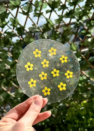 Suncatcher Sticker mini fleurs jaune, brand: Flower, condition: Very good, €5.00, €5.95 includes Buyer Protection