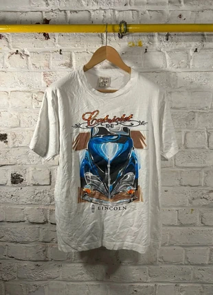 Vintage 90s Tee Lincoln Cabriolet Single Stitch Made in USA - Alore - M - Blanc, merk: Alore, staat: Goed, maat: M, € 12,15, € 13,46 inclusief Kopersbescherming