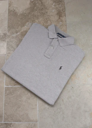 Polo Ralph Lauren - L custom slim fit - Crème chiné logo marron - Coton piqué, merk: Ralph Lauren, staat: Heel goed, maat: L, € 28,00, € 30,10 inclusief Kopersbescherming Pro