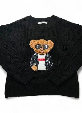 Pull noir maille FB Sister – Taille L – Motif ours brodé teddy, brand: FB Sister, condizioni: Ottime, taglia: L / IT 44 / EU 40, €9.00, €10.15 include la Protezione acquisti Pro