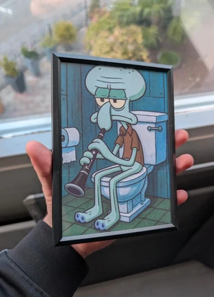 Octo op de wc - Ingelijste Poster, merk: SpongeBob SquarePants, staat: Heel goed, € 9,99, € 11,19 inclusief Kopersbescherming Pro