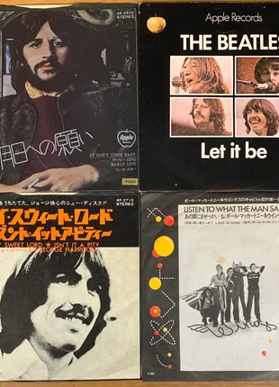 Lot of 4 Japanese 7” Vinyls by Paul McCartney, Ringo Starr, George Harrison, Beatles, état: Bon état, 20,00 €, 21,70 € Protection acheteurs incluse