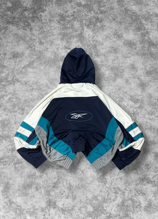 Veste Reebok vintage 90s bleu/blanche coupe large droite big logo brodé dos - L oversize, brand: Reebok, condition: Very good, size: L, €44.90, €47.85 includes Buyer Protection