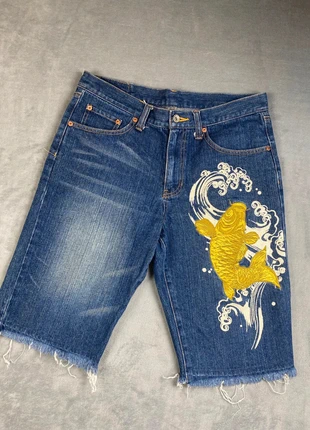 short japonaise Karakuri Tamashi carp Denim Y2K Streetwear Archive Souvenir Pièce Années 2000, marque: Tamashii, état: Très bon état, taille: M, 79,99 €, 84,69 € Protection acheteurs incluse