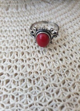 Zilver ring met natuursteen Rood Koraal, brand: Silver, condizioni: Nuovo senza cartellino, taglia: 18,5 mm Ø / 19,5, €12.49, €13.81 include la Protezione acquisti