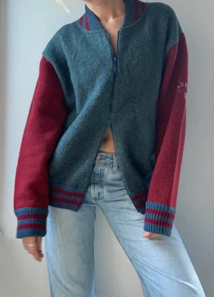 100% Wool College/Varsity Jacket Cardigan with double Zip, marca: Vintage Dressing, estado: Muito bom, tamanho: M / 38 / 10, €22.00, €23.80 inclui Proteção do Comprador